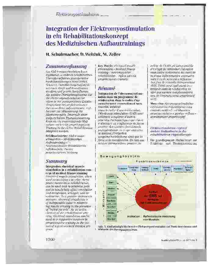 Vorschauseite 1: Integration der Elektromyostimulation in ein Rehabilitationskonzept des Medizinischen Aufbautrainings