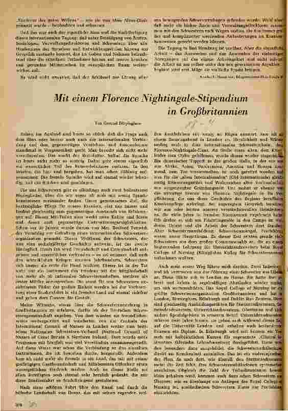 Vorschauseite 4: Die Weltgesundheitsorganisation tagte in Bad Homburg Internationale Schwesternkonferenz vom 11.-20. November 1959