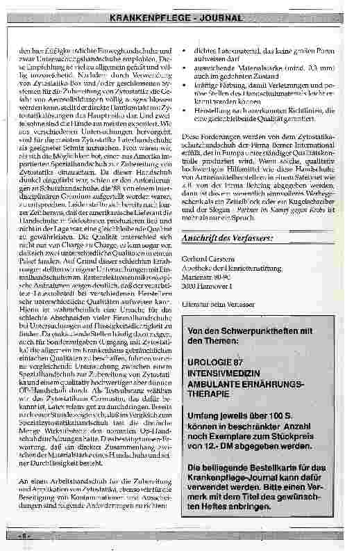 Vorschauseite 3: Zytostatika sicher handhaben Mehr Sicherheit beim Umgang mit Zytostatika durch Hilfsmittel
