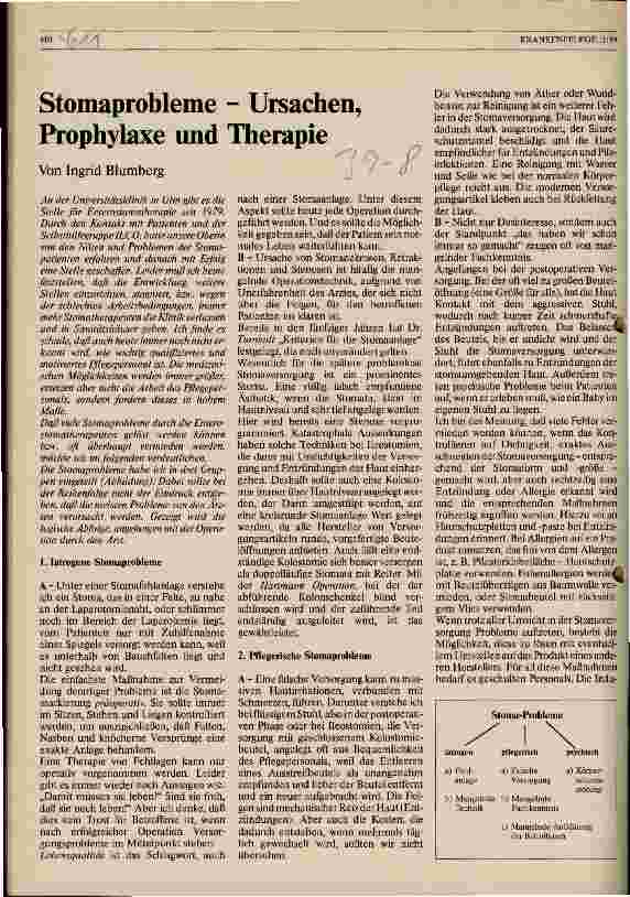 Vorschauseite 1: Stomaprobleme - Ursachen, Prophylaxe und Therapie