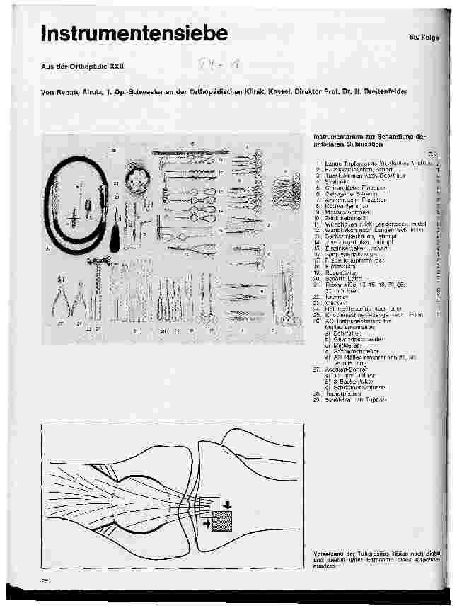 Vorschauseite 1: Instrumentensiebe Aus der Orthopädie XXII 65. Folge: