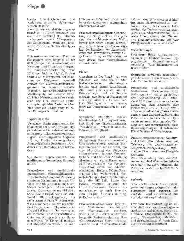 Vorschauseite 2: Komplikationen während der Hämodialyse Pflegerische und medizinische Maßnahmen, Teil 1