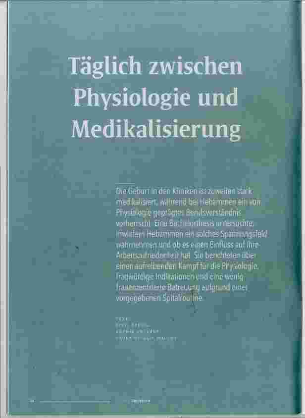 Vorschauseite 1: Täglich zwischen Physiologie und Medikalisierung