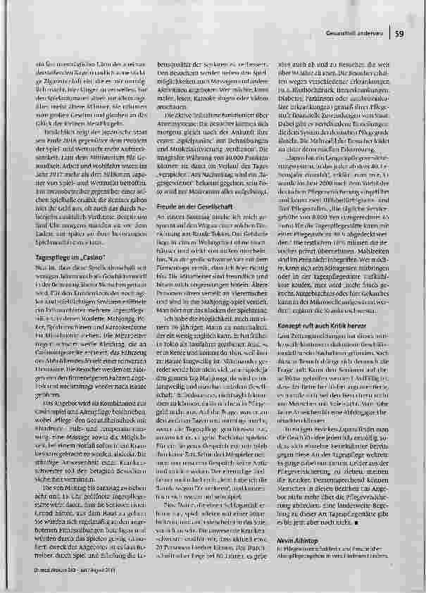 Vorschauseite 2: Altenpflege im Casinoambiente