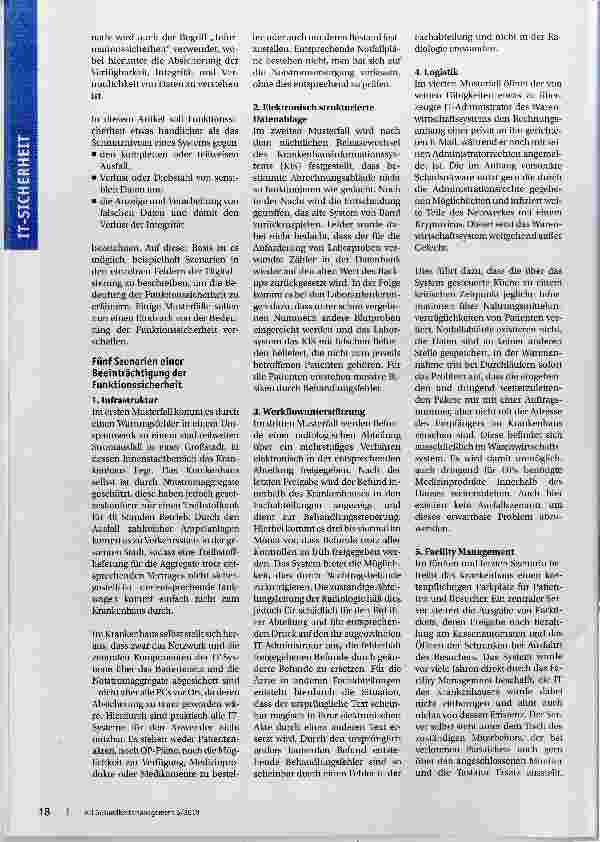 Vorschauseite 2: Funktionssicherheit von Krankenhäusern