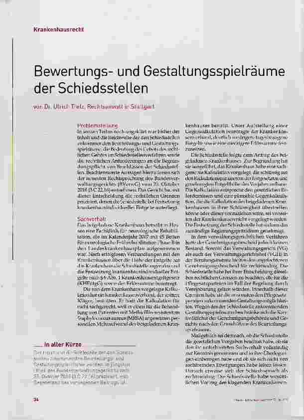 Vorschauseite 1: Bewertungsund Gestaltungsspielräunne derSchiedsstellen