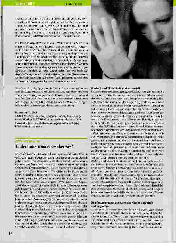 Vorschauseite 2: Trauer und Umgang mit Tod bei Menschen mit geistiger Behinderung