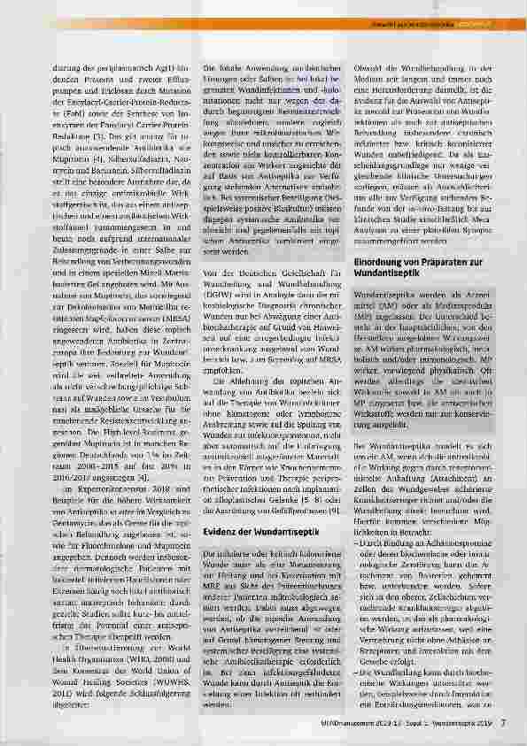 Vorschauseite 4: Auswahl von Wundantiseptika-Aktualisierung des Expertenkonsensus 2018