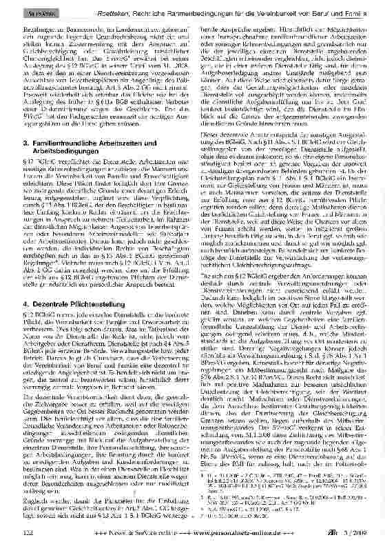 Vorschauseite 2: Rechtliche Rahmenbedingungen für die Vereinbarkeit von Beruf und Familie nach dem Bundesgleichstellungsgesetz