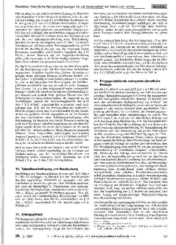 Vorschauseite 5: Rechtliche Rahmenbedingungen für die Vereinbarkeit von Beruf und Familie nach dem Bundesgleichstellungsgesetz