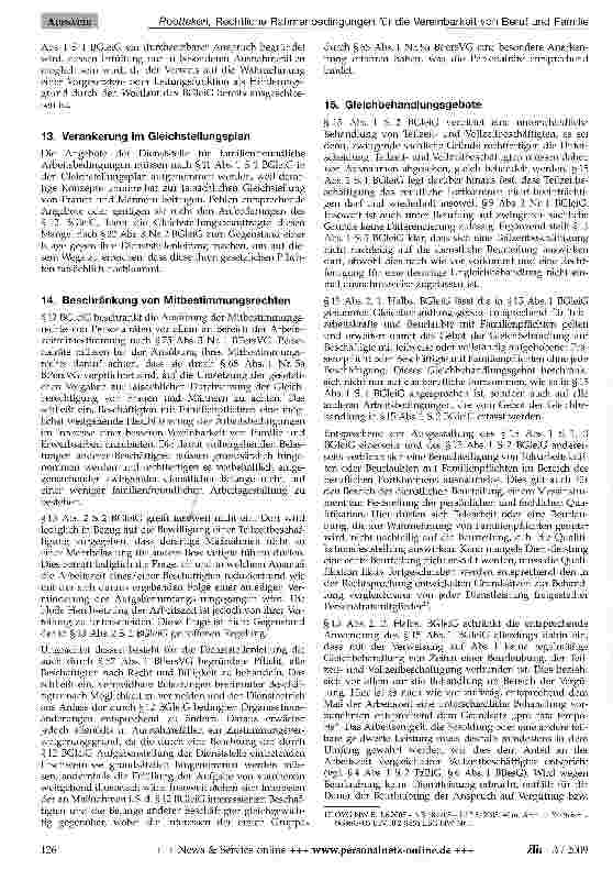 Vorschauseite 6: Rechtliche Rahmenbedingungen für die Vereinbarkeit von Beruf und Familie nach dem Bundesgleichstellungsgesetz