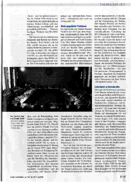 Vorschauseite 2: Die Runden Tische in der DDR