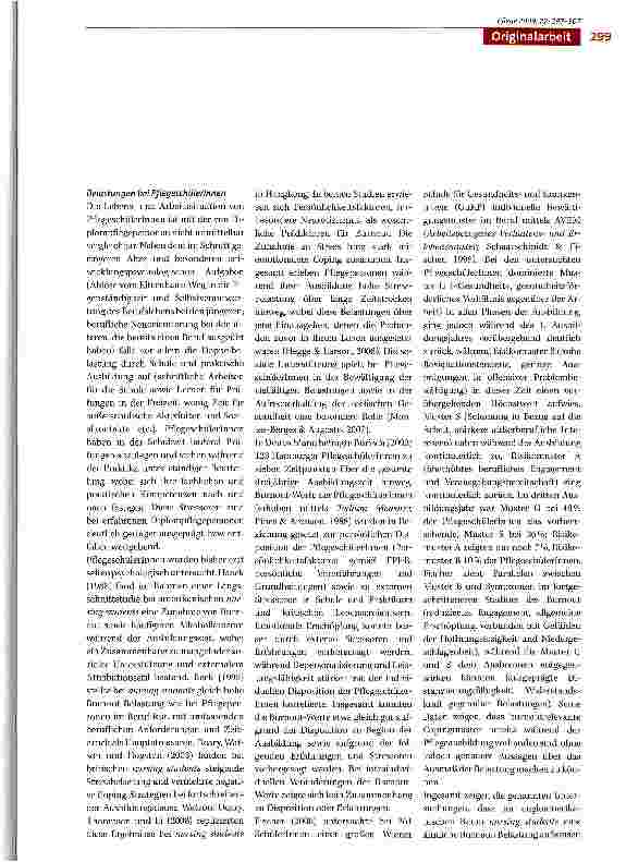 Vorschauseite 3: Burnout-Symptome bei österreichischen Pflegeschülerinnen im dritten Ausbildungsjahr