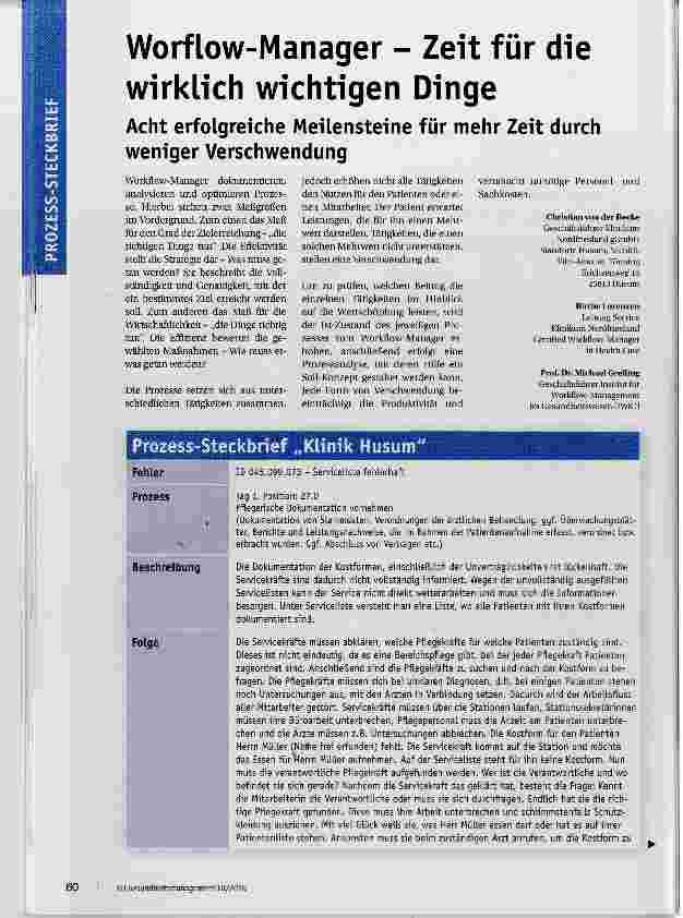 Vorschauseite 1: Worflow-Manager Zeit für die wirklich wichtigen Dinge