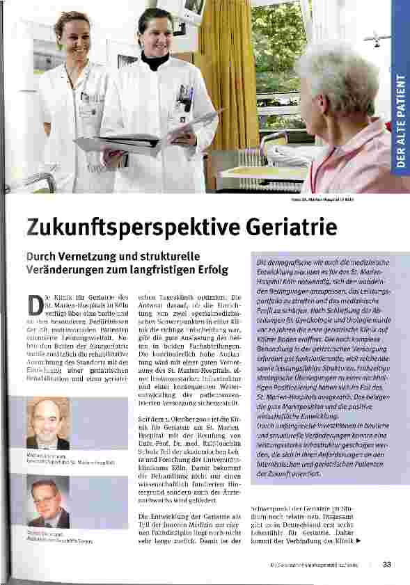 Vorschauseite 1: Zukunftsperspektive Geriatrie