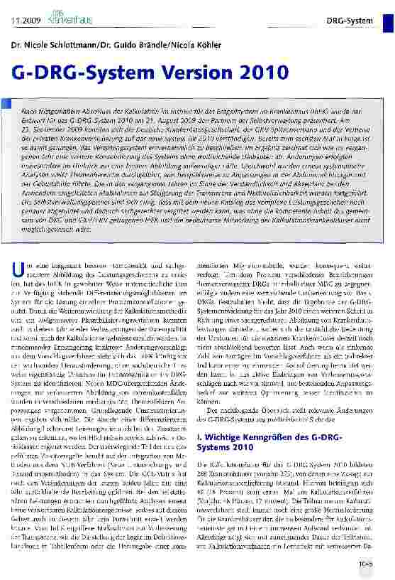 Vorschauseite 1: G-DRG-System Version 2010