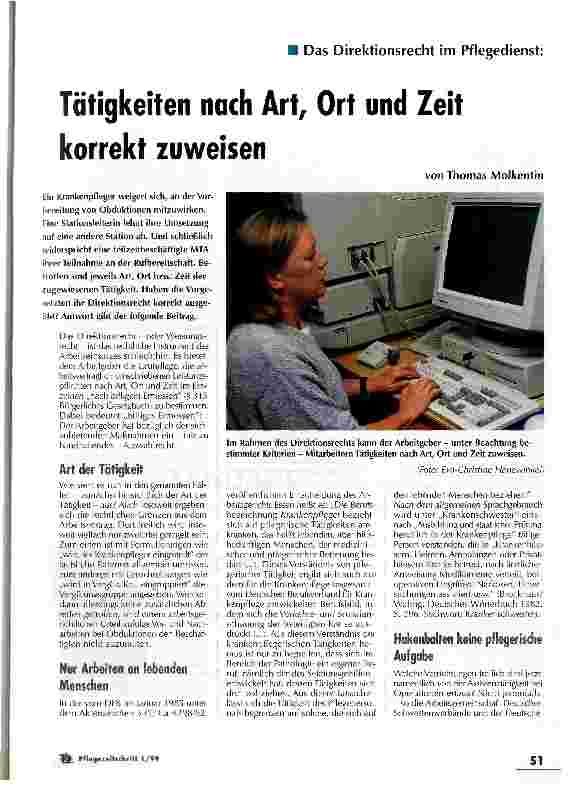 Vorschauseite 1: Das Direktionsrecht im Pflegedienst: Tätigkeiten nach Art, Ort und Zeit korrekt zuweisen