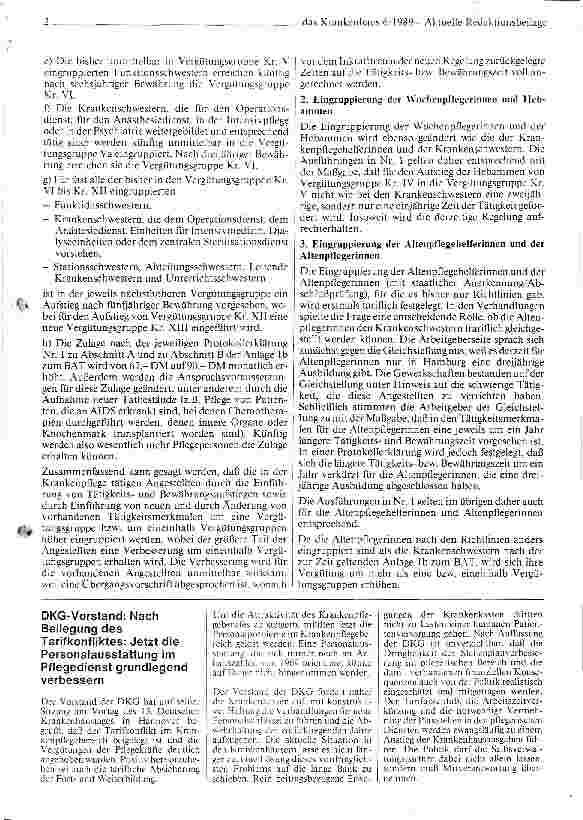 Vorschauseite 2: Tarifkonflikt beigelegt DKG fordert politische Rückendeckung für Stellenvermehrung