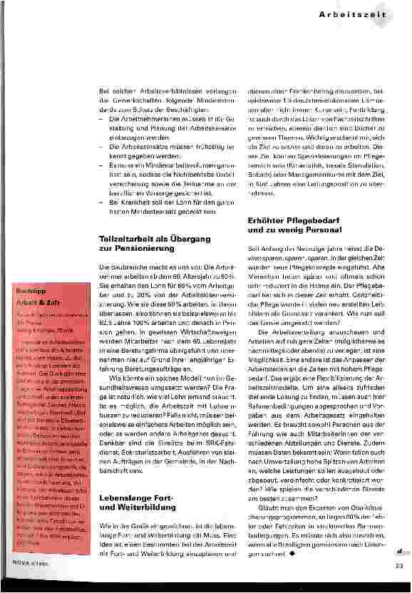 Vorschauseite 2: Gestaltung der Lebensarbeitszeit