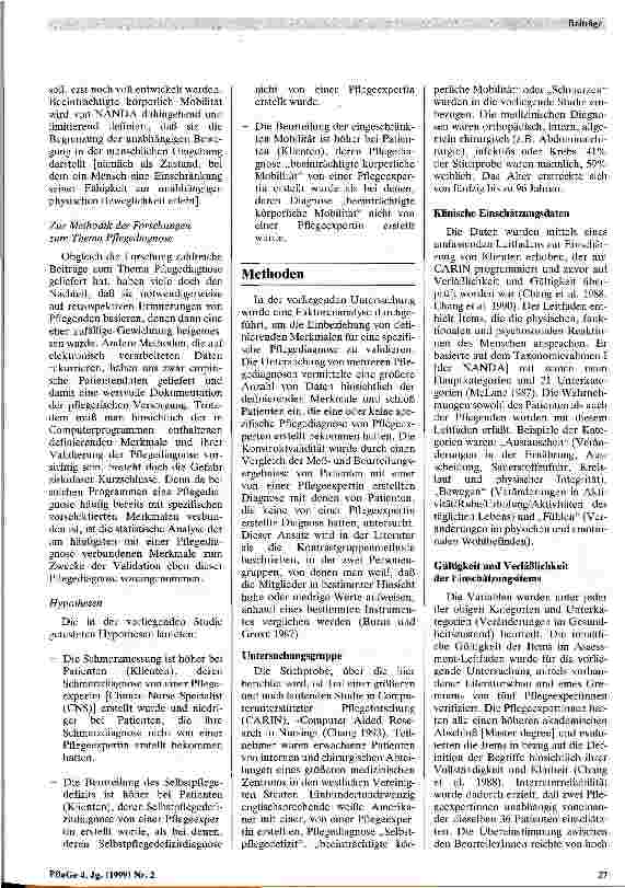Vorschauseite 3: Pflegediagnosen und die Konstruktivität von Schmerz, Selbstpflegedefizit und eingeschränkter Mobilität