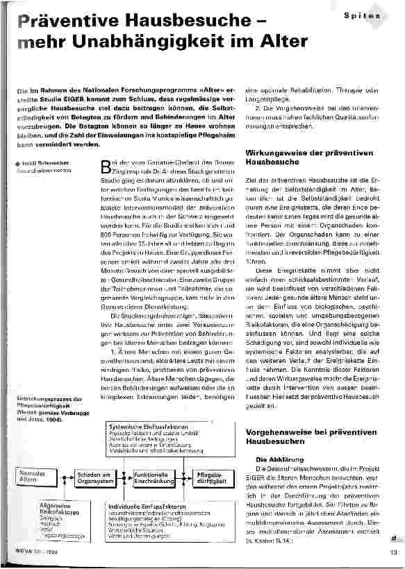 Vorschauseite 1: Präventive Hausbesuche - mehr Unabhängigkeit im Alter