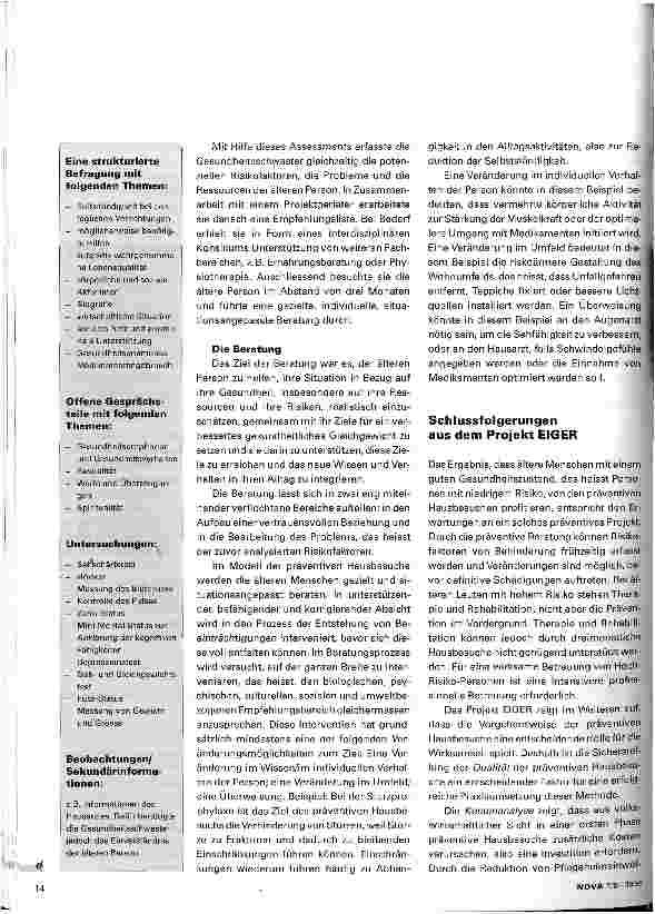 Vorschauseite 2: Präventive Hausbesuche - mehr Unabhängigkeit im Alter