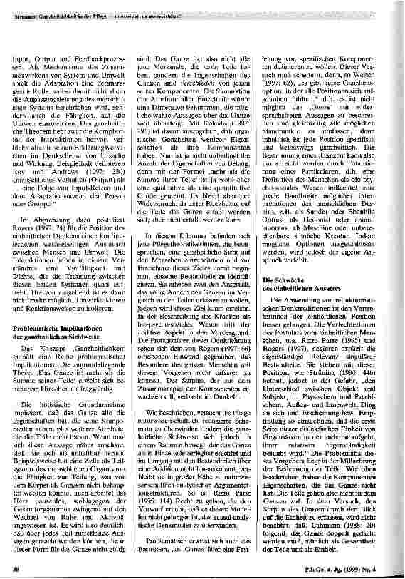 Vorschauseite 3: Ganzheitlichkeit in der Pflege - unerreicht, da unerreichbar?