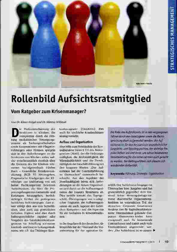 Vorschauseite 1: Rollenbild Aufsichtsratsmitglied