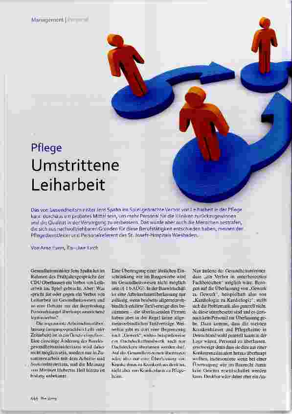 Vorschauseite 1: Pflege Umstrittene Leiharbeit