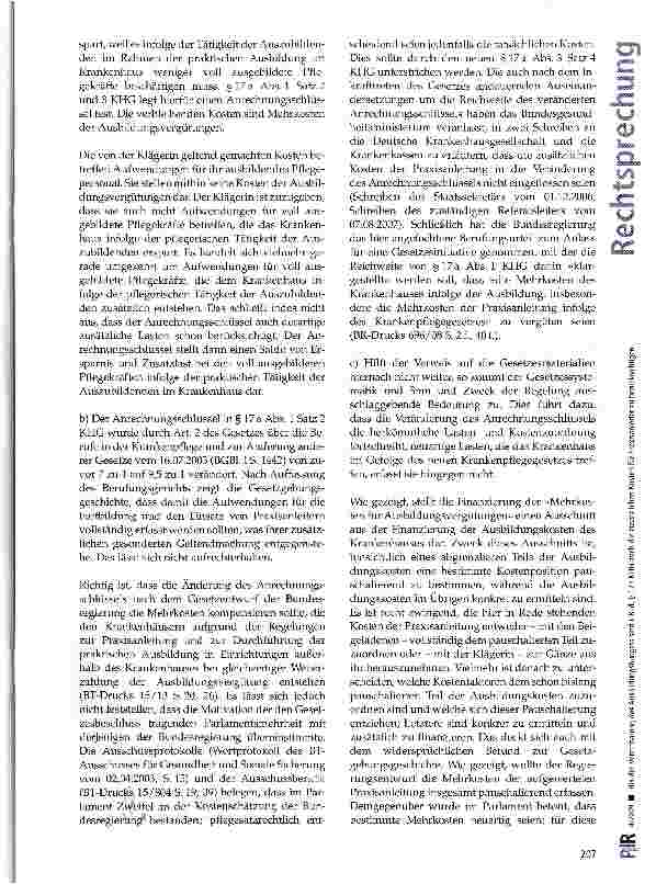Vorschauseite 5: Bei der Vereinbarung des Ausbildungsbudgets sind i.R.d. § 17a KHG auch die zusätzlichen Kosten für Praxisanleiter zu berücksichtigen