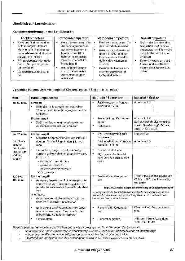 Vorschauseite 2: „Die Gesprächsqualität entscheidet -Lernsituation zum pflegerischen Aufnahmegespräch