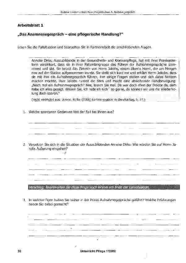 Vorschauseite 3: „Die Gesprächsqualität entscheidet -Lernsituation zum pflegerischen Aufnahmegespräch