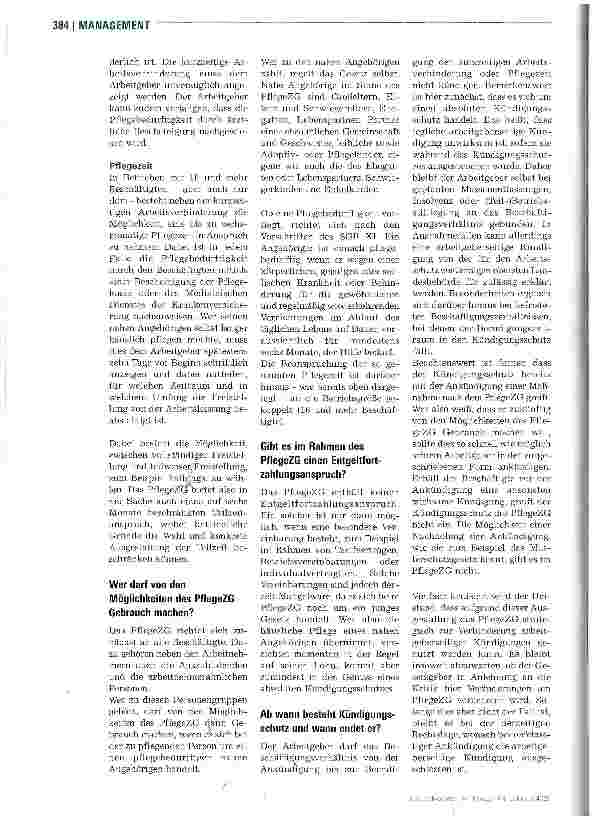 Vorschauseite 2: Besonderer Kündigungsschutz für pflegende Angehörige