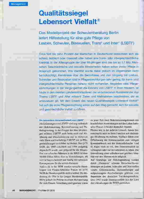 Vorschauseite 1: Qualitätssiegel Lebensort Vielfalt®