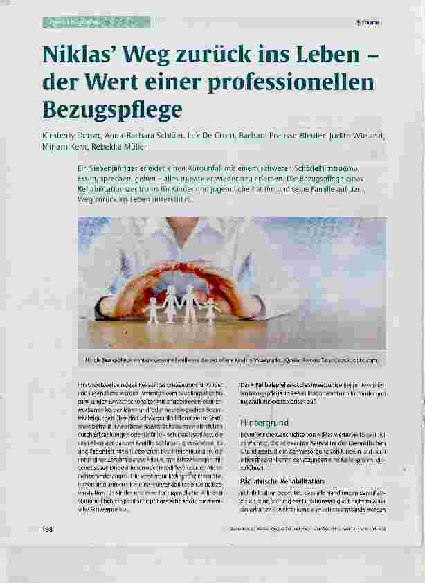 Vorschauseite 1: Niklas Weg zurück ins Leben - der Wert einer professionellen Bezugspflege
