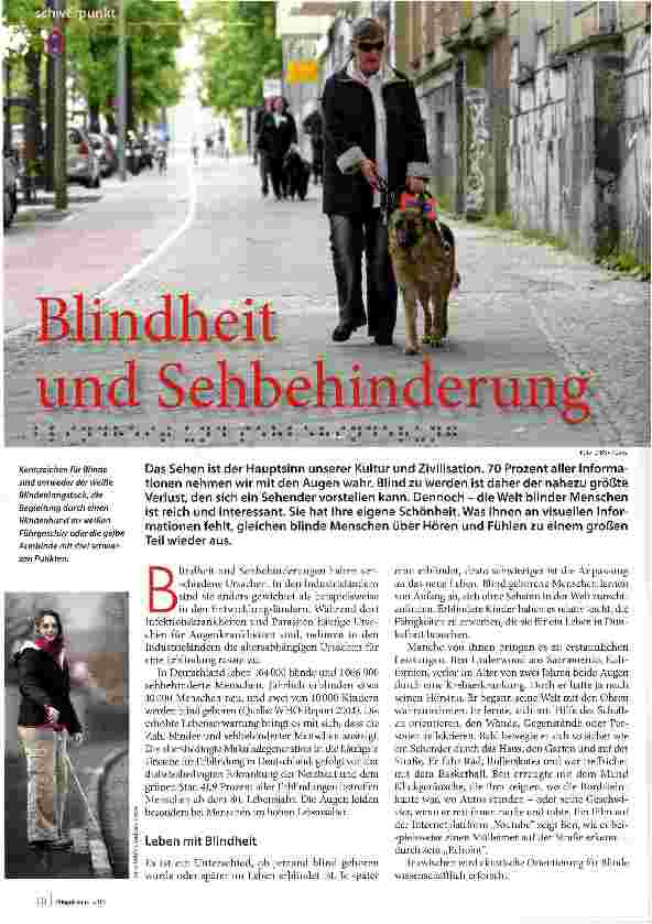Vorschauseite 1: Blindheit und Sehbehinderung