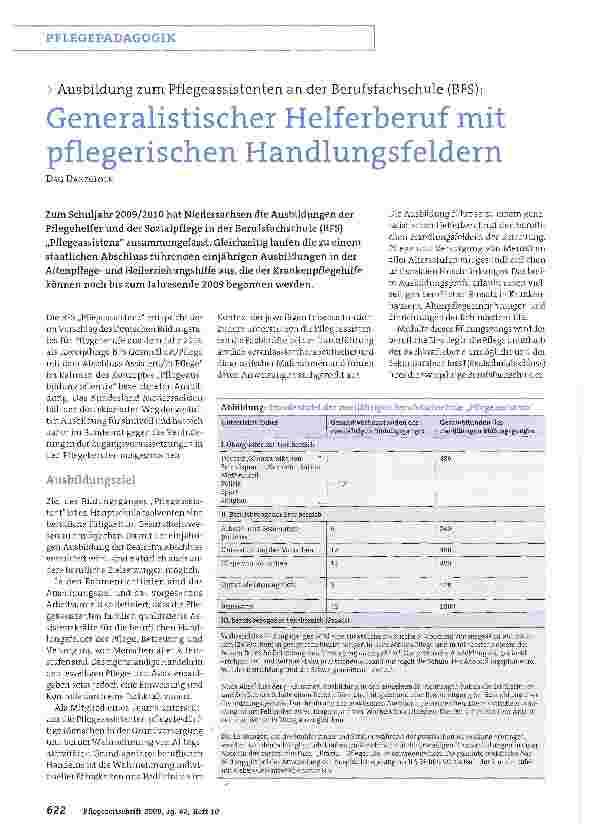 Vorschauseite 1: Generalistischer Helferberuf mit pflegerischen Handlungsfeldern