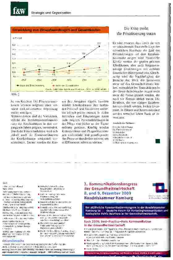 Vorschauseite 3: Abhängigkeit der Kliniken von den Banken wächst