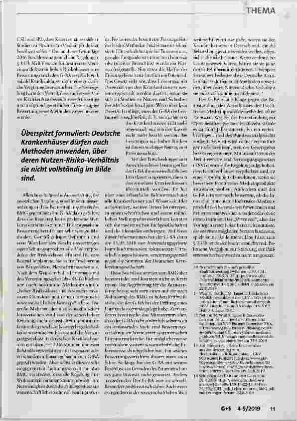 Vorschauseite 4: Staatliche Eingriffe in den Leistungskatalog der GKV Selbstverwaltung auf Abruf?