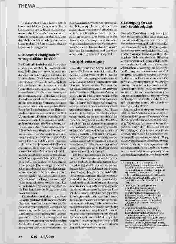 Vorschauseite 5: Staatliche Eingriffe in den Leistungskatalog der GKV Selbstverwaltung auf Abruf?
