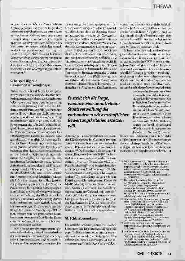 Vorschauseite 6: Staatliche Eingriffe in den Leistungskatalog der GKV Selbstverwaltung auf Abruf?