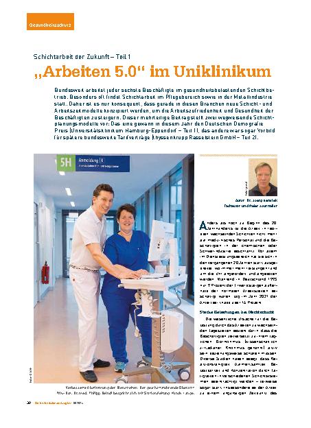 Vorschauseite 1: "Arbeiten 5. 0" im Uniklinikum Schichtarbeit der Zukunft – Teil 1