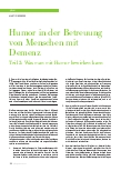 Vorschauseite 1: Humor in der Betreuung von Menschen mit Demenz Teil 2: Was man mit Humor bewirken kann
