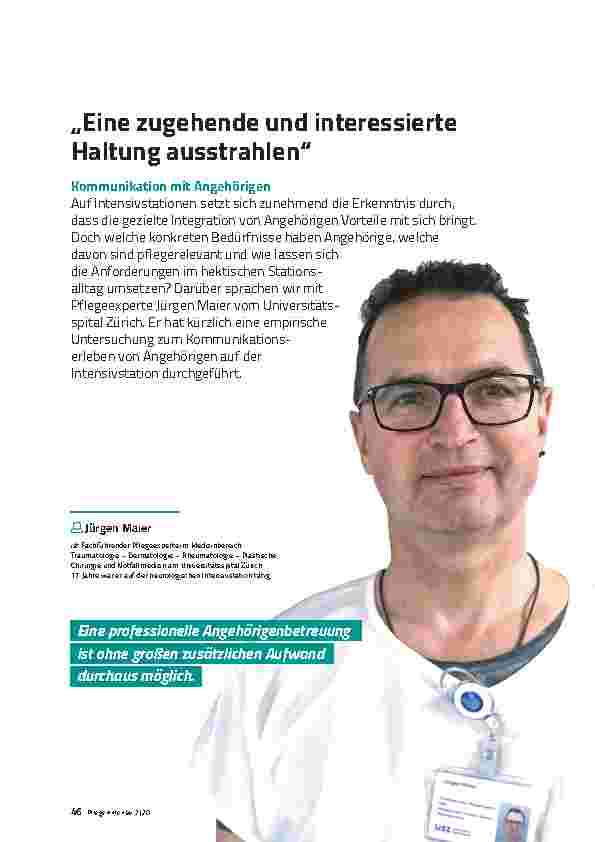 Vorschauseite 1: Eine zugewandte und interessierte Haltung ausstrahlen“ - Kommunikation mit Angehörigen