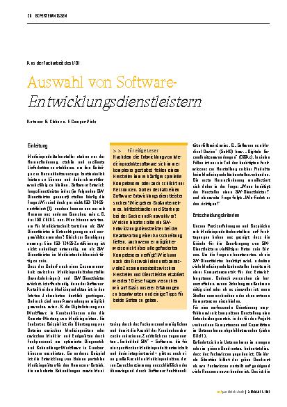 Vorschauseite 1: Auswahl von Software-Entwicklungsdienstleistern