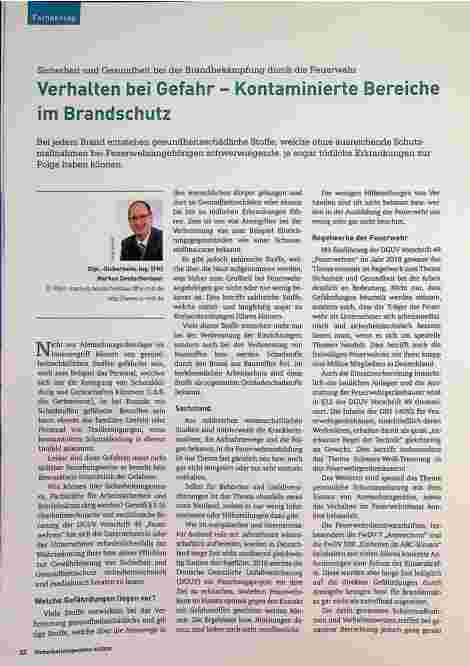 Vorschauseite 1: Sicherheit und Gesundheit bei der Brandbekämpfung durch die Feuerwehr Verhalten bei Gefahr = Kontaminierte Bereiche im Brandschutz Correction: Sicherheit und Gesundheit bei der Br…