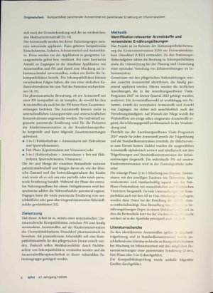 Vorschauseite 2: Kompatibilität parenteraler Arzneimittel mit parenteraler Ernährung im Infusionssystem