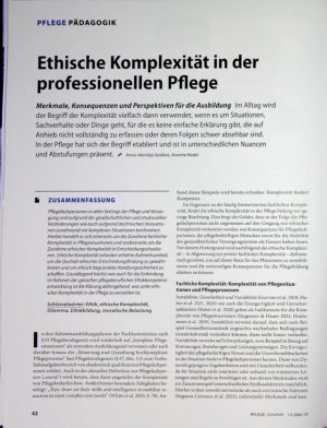 Vorschauseite 1: Ethische Komplexität in der professionellen Pflege