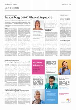 Vorschauseite 1: Brandenburg: 44.000 Pflegekräfte gesucht