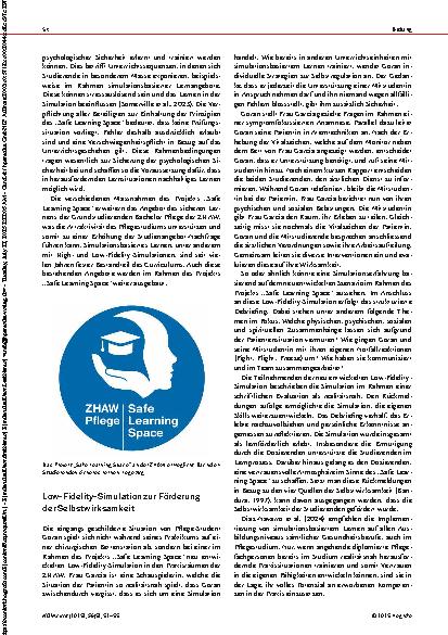 Vorschauseite 3: „Ich kann das! “ Förderung der Selbstwirksamkeit durch simulationsbasiertes Lernen im Bachelorstudium Pflege